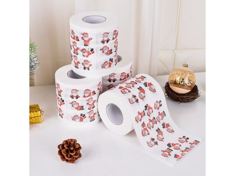 Świąteczny papier toaletowy mikołaje śmieszny wc Świąteczny papier toaletowy mikołaje śmieszny wc