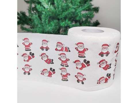 Świąteczny papier toaletowy mikołaje śmieszny wc Świąteczny papier toaletowy mikołaje śmieszny wc