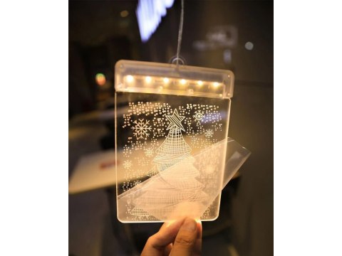 Witraż led 3d na okno ozdoba lampki świąteczne Witraż led 3d na okno ozdoba lampki świąteczne