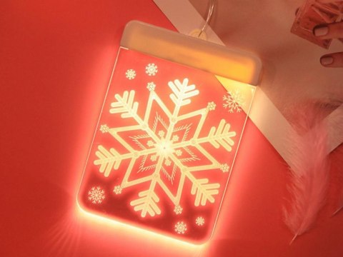 Witraż led 3d na okno ozdoba lampki świąteczne Witraż led 3d na okno ozdoba lampki świąteczne