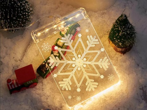 Witraż led 3d na okno ozdoba lampki świąteczne Witraż led 3d na okno ozdoba lampki świąteczne