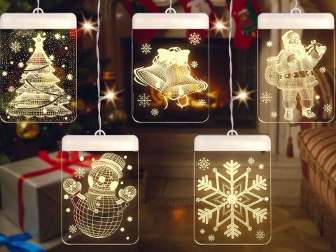 Witraż led 3d na okno ozdoba lampki świąteczne Witraż led 3d na okno ozdoba lampki świąteczne