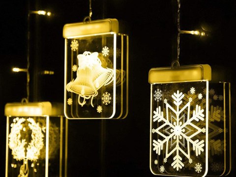Witraż led 3d na okno ozdoba lampki świąteczne Witraż led 3d na okno ozdoba lampki świąteczne