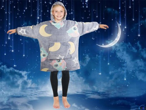 Ciepła bluza koc świecąca dla dziecka junior 2w1 Ciepła bluza koc świecąca dla dziecka junior 2w1