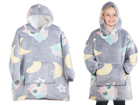 Ciepła bluza koc świecąca dla dziecka junior 2w1 Ciepła bluza koc świecąca dla dziecka junior 2w1