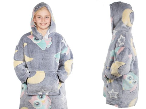 Ciepła bluza koc świecąca dla dziecka junior 2w1 Ciepła bluza koc świecąca dla dziecka junior 2w1