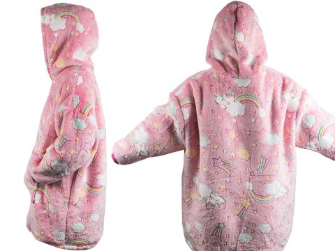 Ciepła bluza koc świecąca dla dziecka junior 2w1 Ciepła bluza koc świecąca dla dziecka junior 2w1