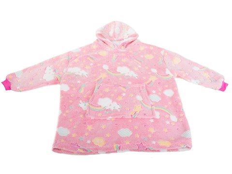 Ciepła bluza koc świecąca dla dziecka junior 2w1 Ciepła bluza koc świecąca dla dziecka junior 2w1