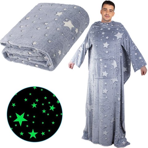 Koc z rękawami polar ciepła bluza szlafrok neon Koc z rękawami polar ciepła bluza szlafrok neon