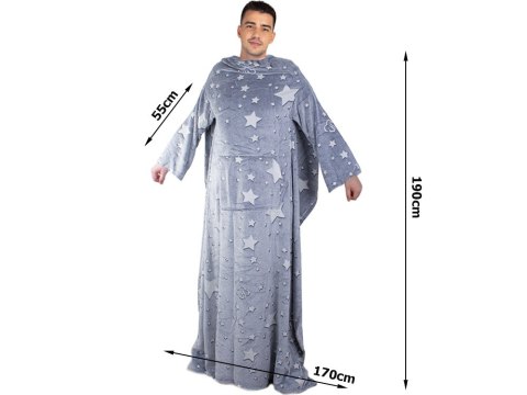Koc z rękawami polar ciepła bluza szlafrok neon Koc z rękawami polar ciepła bluza szlafrok neon