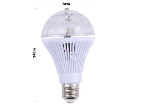Żarówka led rgb obrotowa e27 kula dyskotekowa Żarówka led rgb obrotowa e27 kula dyskotekowa