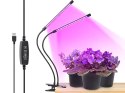 2x lampa do wzrostu roślin 40 led timer usb klips