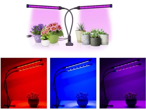 2x lampa do wzrostu roślin 40 led timer usb klips 2x lampa do wzrostu roślin 40 led timer usb klips