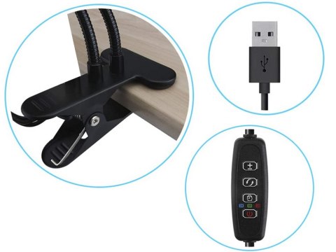 2x lampa do wzrostu roślin 40 led timer usb klips 2x lampa do wzrostu roślin 40 led timer usb klips