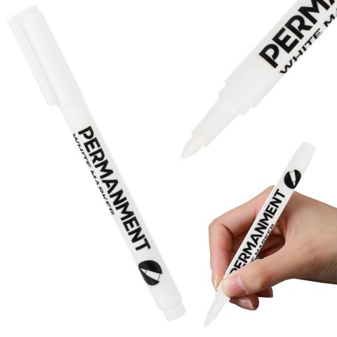 Marker pisak permanentny biały do opon szyb stali Marker pisak permanentny biały do opon szyb stali