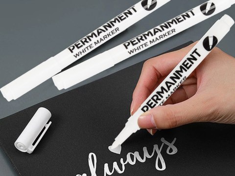 Marker pisak permanentny biały do opon szyb stali Marker pisak permanentny biały do opon szyb stali