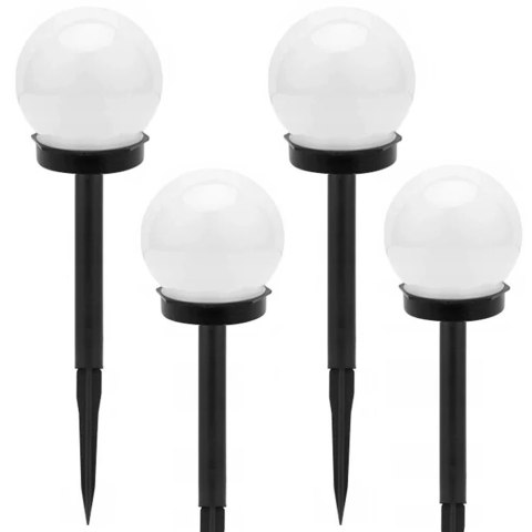 4x lampa solarna ogrodowa kula biała wbijana 10 cm 4x lampa solarna ogrodowa kula biała wbijana 10 cm