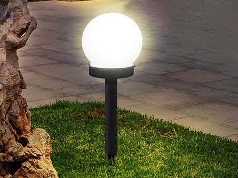 4x lampa solarna ogrodowa kula biała wbijana 10 cm 4x lampa solarna ogrodowa kula biała wbijana 10 cm
