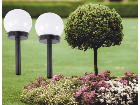 4x lampa solarna ogrodowa kula biała wbijana 10 cm 4x lampa solarna ogrodowa kula biała wbijana 10 cm