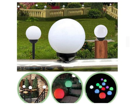 4x lampa solarna ogrodowa kula rgb wbijana 10 cm 4x lampa solarna ogrodowa kula rgb wbijana 10 cm