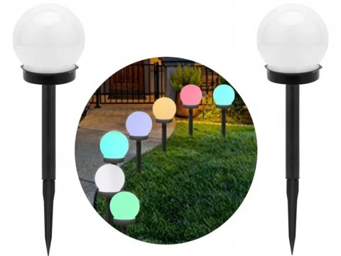 4x lampa solarna ogrodowa kula rgb wbijana 10 cm 4x lampa solarna ogrodowa kula rgb wbijana 10 cm