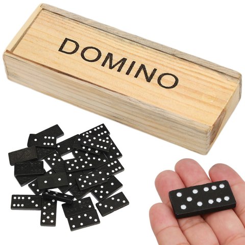 Domino drewniane gra w pudełku 28 elementów Domino drewniane gra w pudełku 28 elementów