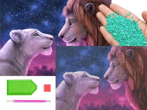 Haft diamentowy lew zestaw diamond painting król Haft diamentowy lew zestaw diamond painting król