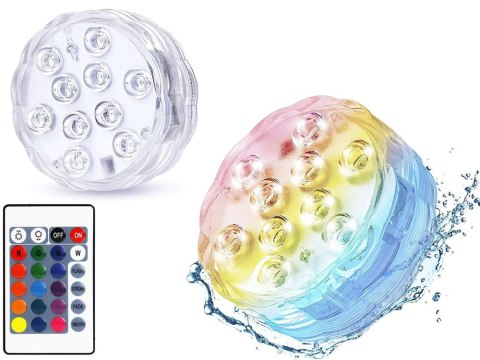 Lampa basenowa podwodna światła 10 led pilot rgb ip68 wodoodporna do basenu Lampa basenowa podwodna światła 10 led pilot rgb ip68 wodoodporna do basenu