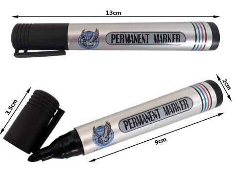 Marker pisak permanentny czarny wododporny okrągły Marker pisak permanentny czarny wododporny okrągły