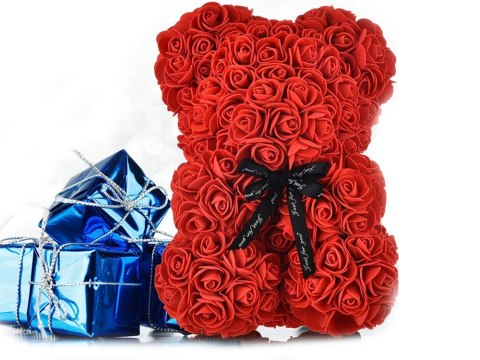 Miś z płatków róż prezent duży pudełko rose xl Miś z płatków róż prezent duży pudełko rose xl