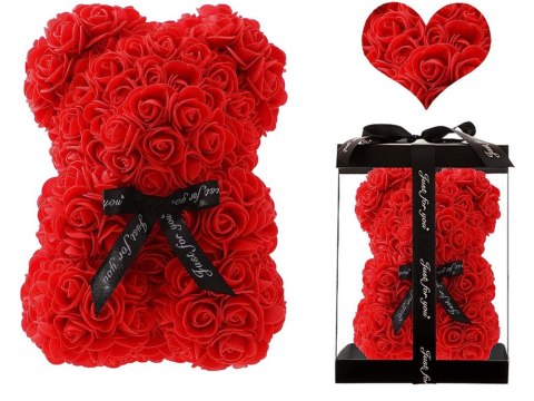 Miś z płatków róż prezent duży pudełko rose xl Miś z płatków róż prezent duży pudełko rose xl