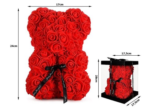 Miś z płatków róż prezent duży pudełko rose xl Miś z płatków róż prezent duży pudełko rose xl