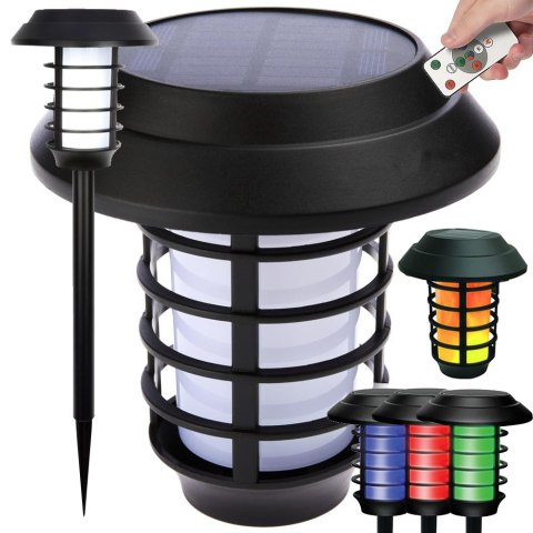 Lampa ogród solarna pochodnia latarnia rgb pilot Lampa ogród solarna pochodnia latarnia rgb pilot