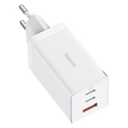 SZYBKA ŁADOWARKA SIECIOWA GAN 2X USB-C USB 65W + KABEL USB-C BIAŁA