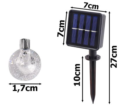 Girlanda ogrodowa lampki 20 led solarna multikolor Girlanda ogrodowa lampki 20 led solarna multikolor