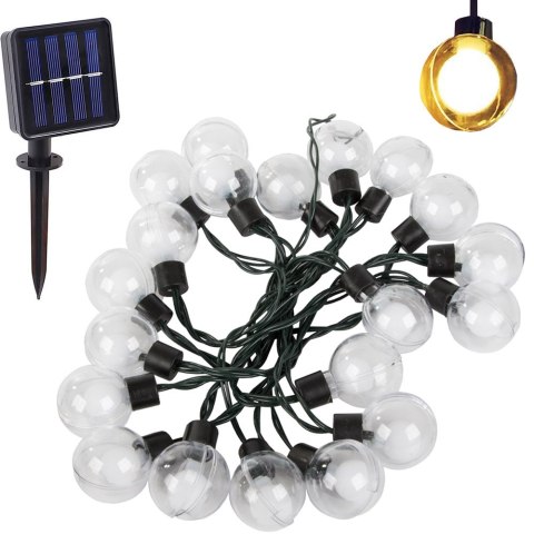 Girlanda ogrodowa solarna lampki 20 led ciepłe Girlanda ogrodowa solarna lampki 20 led ciepłe