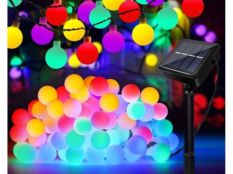 Girlanda ogrodowa solarna lampki 40 led multikolor Girlanda ogrodowa solarna lampki 40 led multikolor