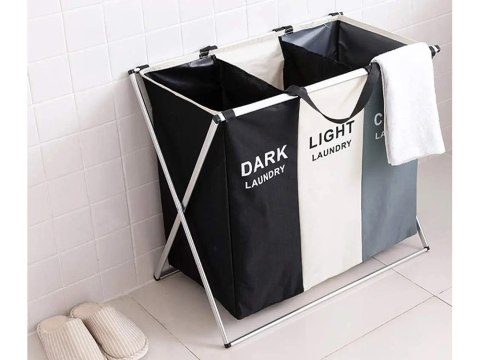 Kosz na pranie 3 komorowy organizer wolnostojący pojemnik 135l Kosz na pranie 3 komorowy organizer wolnostojący pojemnik 135l