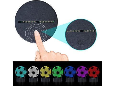 Lampka nocna piłka nożna 3d led kolory + pilot Lampka nocna piłka nożna 3d led kolory + pilot