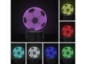 Lampka nocna piłka nożna 3d led kolory + pilot