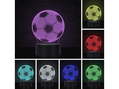 Lampka nocna piłka nożna 3d led kolory + pilot Lampka nocna piłka nożna 3d led kolory + pilot