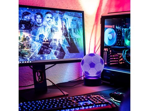 Lampka nocna piłka nożna 3d led kolory + pilot Lampka nocna piłka nożna 3d led kolory + pilot