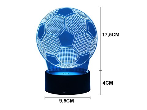 Lampka nocna piłka nożna 3d led kolory + pilot Lampka nocna piłka nożna 3d led kolory + pilot