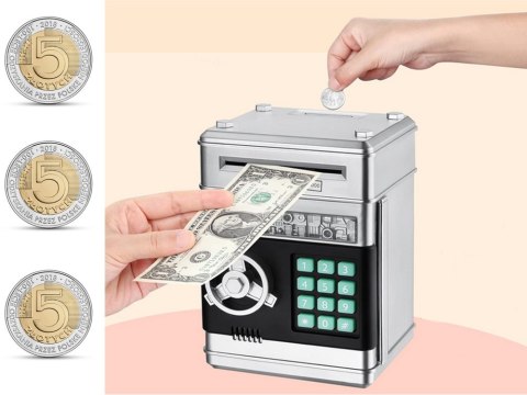 Skarbonka sejf bankomat na kod dostępu banknoty Skarbonka sejf bankomat na kod dostępu banknoty