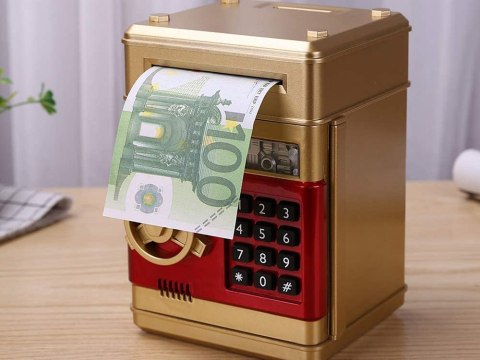 Skarbonka sejf bankomat na kod dostępu banknoty Skarbonka sejf bankomat na kod dostępu banknoty