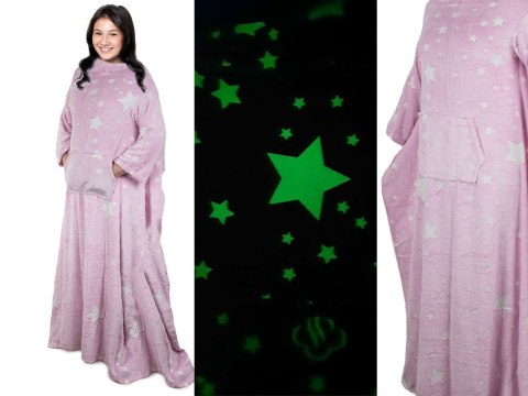 Koc z rękawami polar ciepła bluza szlafrok neon Koc z rękawami polar ciepła bluza szlafrok neon