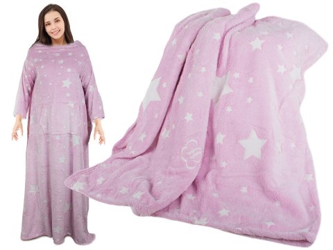 Koc z rękawami polar ciepła bluza szlafrok neon Koc z rękawami polar ciepła bluza szlafrok neon