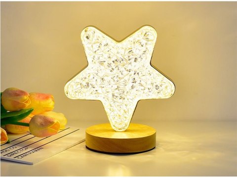 Lampka nocna stołowa gwiazda kryształ led rgb usb Lampka nocna stołowa gwiazda kryształ led rgb usb