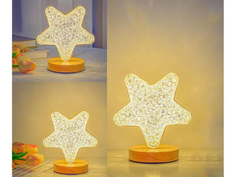 Lampka nocna stołowa gwiazda kryształ led rgb usb Lampka nocna stołowa gwiazda kryształ led rgb usb