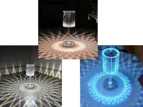 Lampka nocna stołowa kryształ led rgb usb pilot Lampka nocna stołowa kryształ led rgb usb pilot